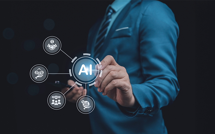 Persona analizando datos mediante la inteligencia artificial