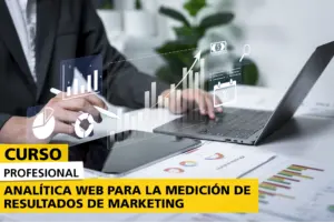 Curso profesional de Analítica Web para la Medición de Resultados de Marketing con panel de métricas digitales y gráficos de rendimiento, orientado al aprendizaje de analítica web, medición de KPI, Google Analytics, optimización de campañas y toma de decisiones basada en datos.
